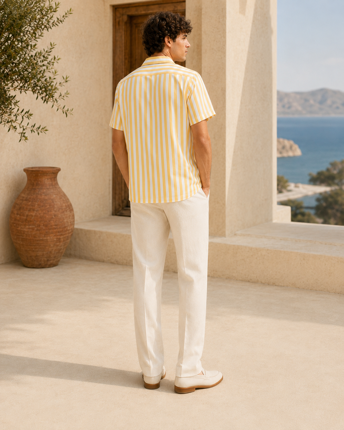 Mediterranean Stripe Resort Shirt