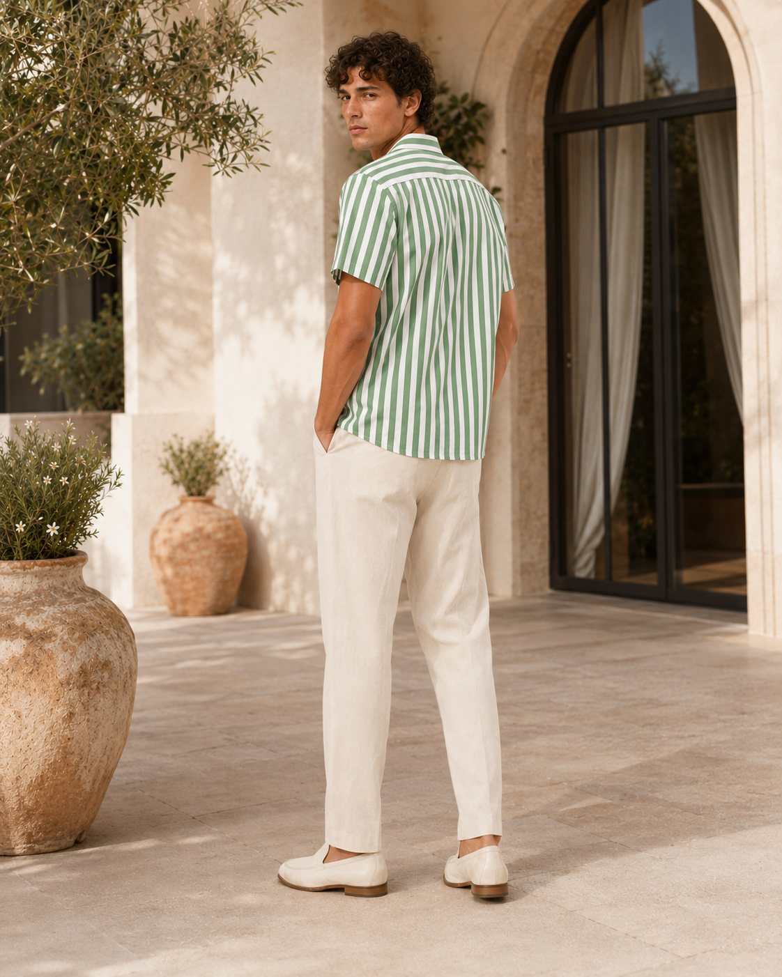 Mediterranean Stripe Resort Shirt