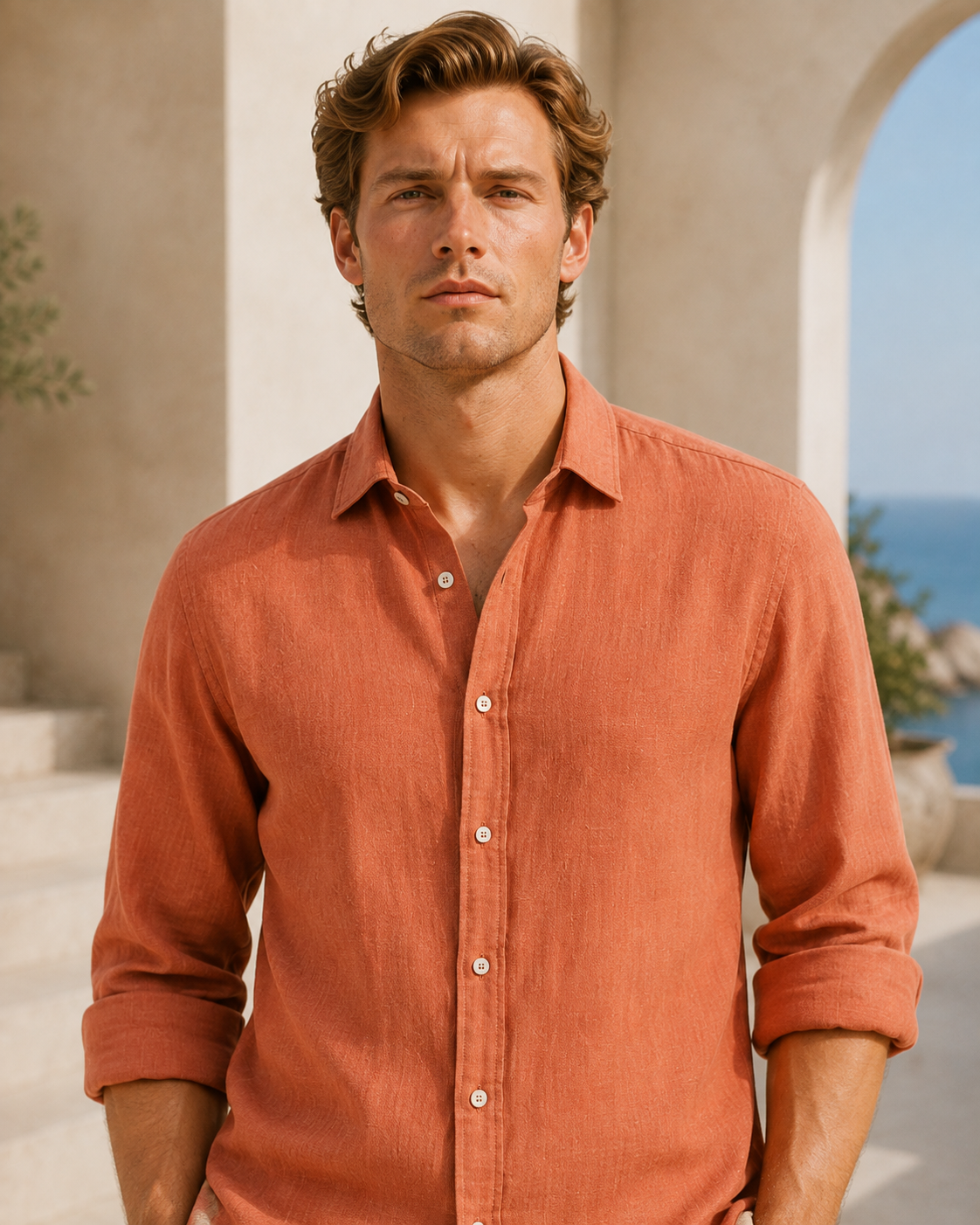 Men’s Cotton Blend Resort Shirt – 70% Cotton / 30% Polyester