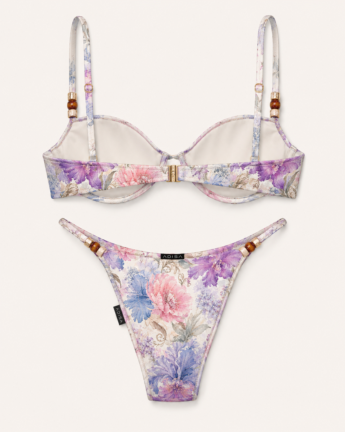 Celestial Bloom Floral Balconette Bikini Set