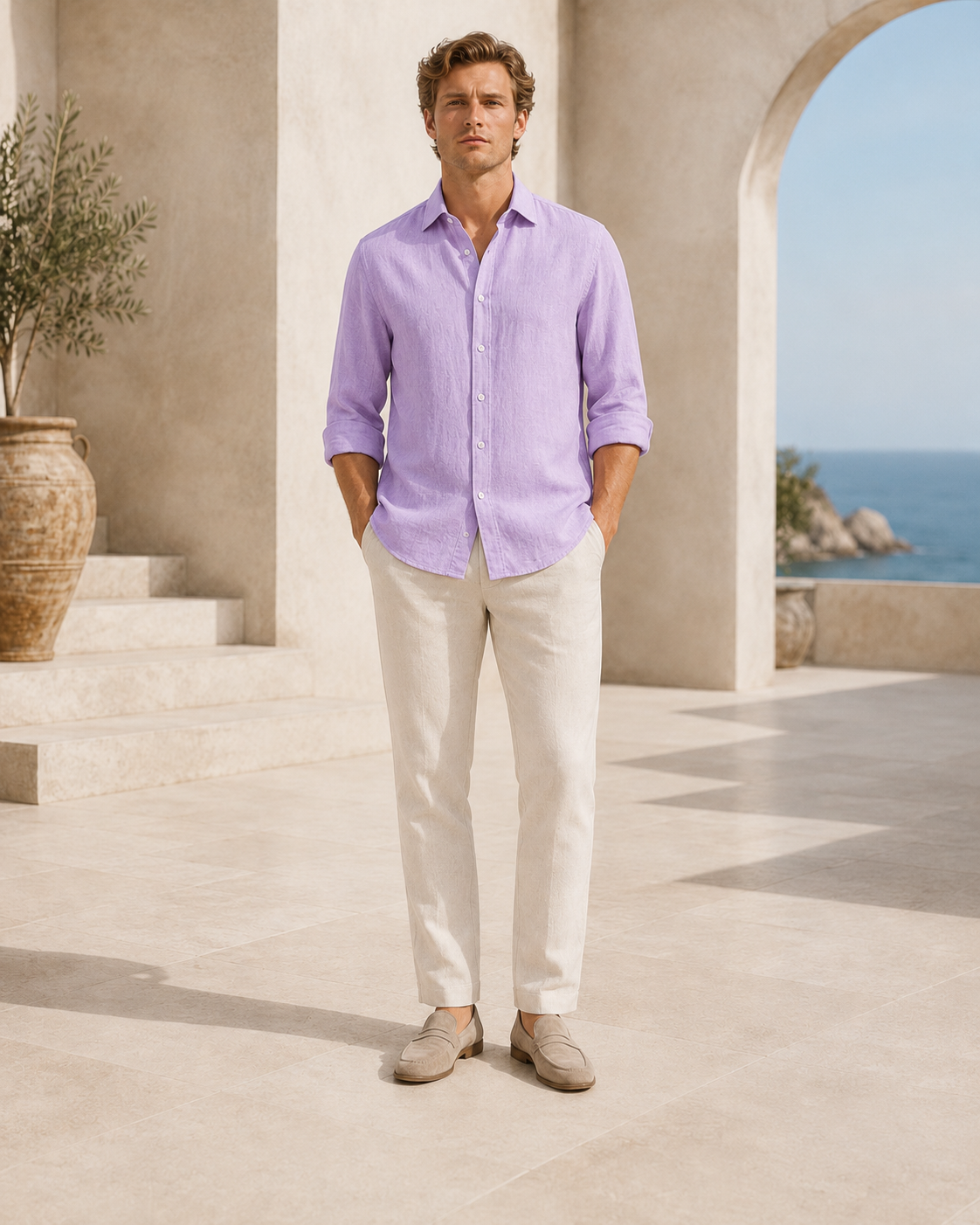 Men’s Cotton Blend Resort Shirt – 70% Cotton / 30% Polyester