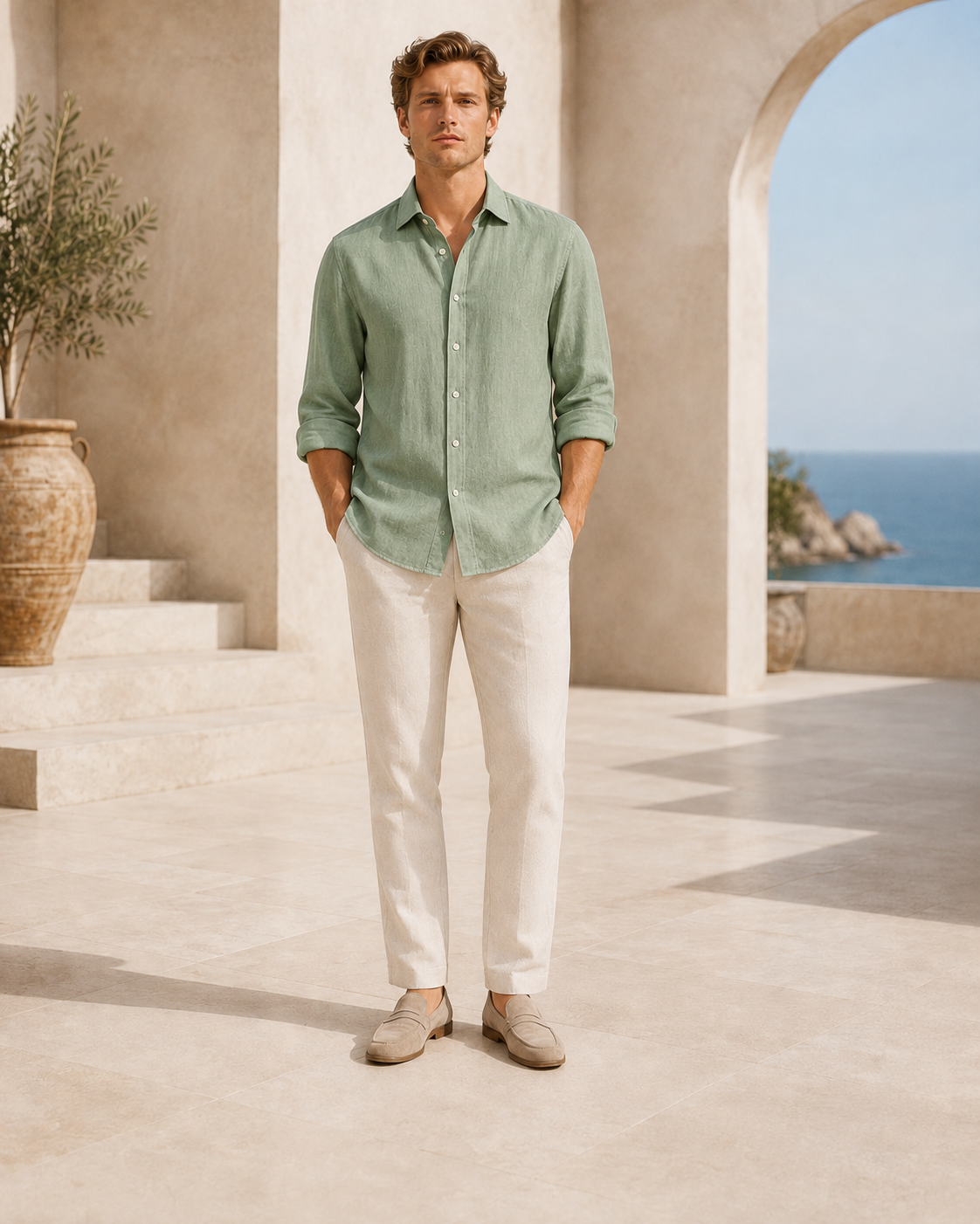 Men’s Cotton Blend Resort Shirt – 70% Cotton / 30% Polyester