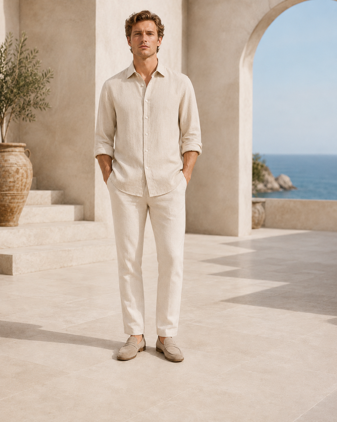 Men’s Cotton Blend Resort Shirt – 70% Cotton / 30% Polyester
