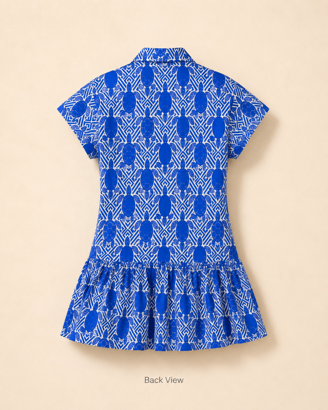 Azure Turtle Cotton Resort Dress