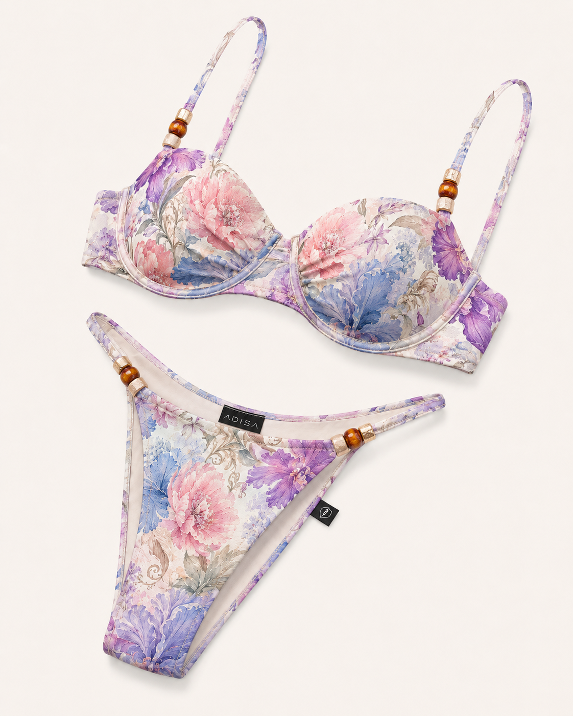 Celestial Bloom Floral Balconette Bikini Set