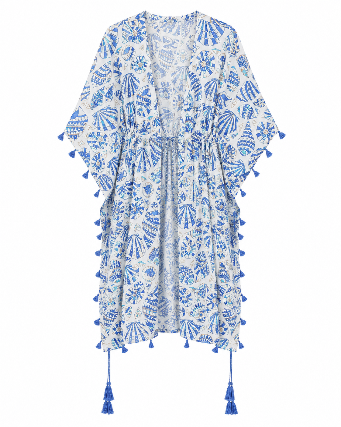 Mediterranean Shell Midi Kimono Cover-Up