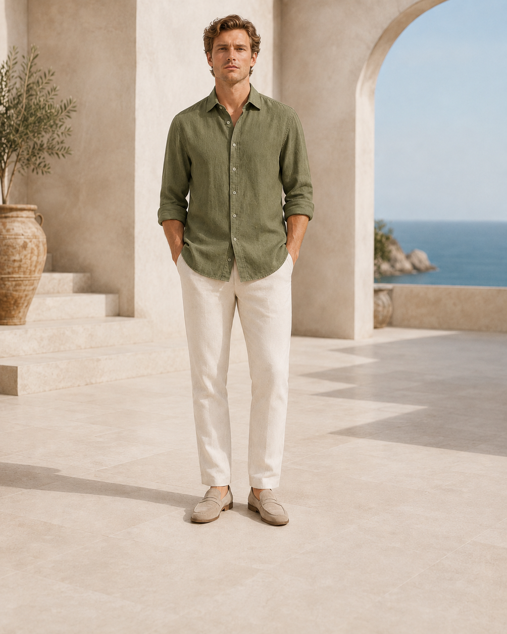 Men’s Cotton Blend Resort Shirt – 70% Cotton / 30% Polyester