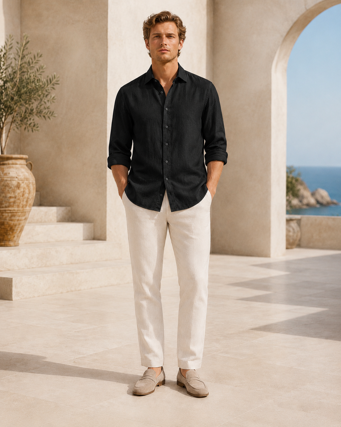 Men’s Cotton Blend Resort Shirt – 70% Cotton / 30% Polyester