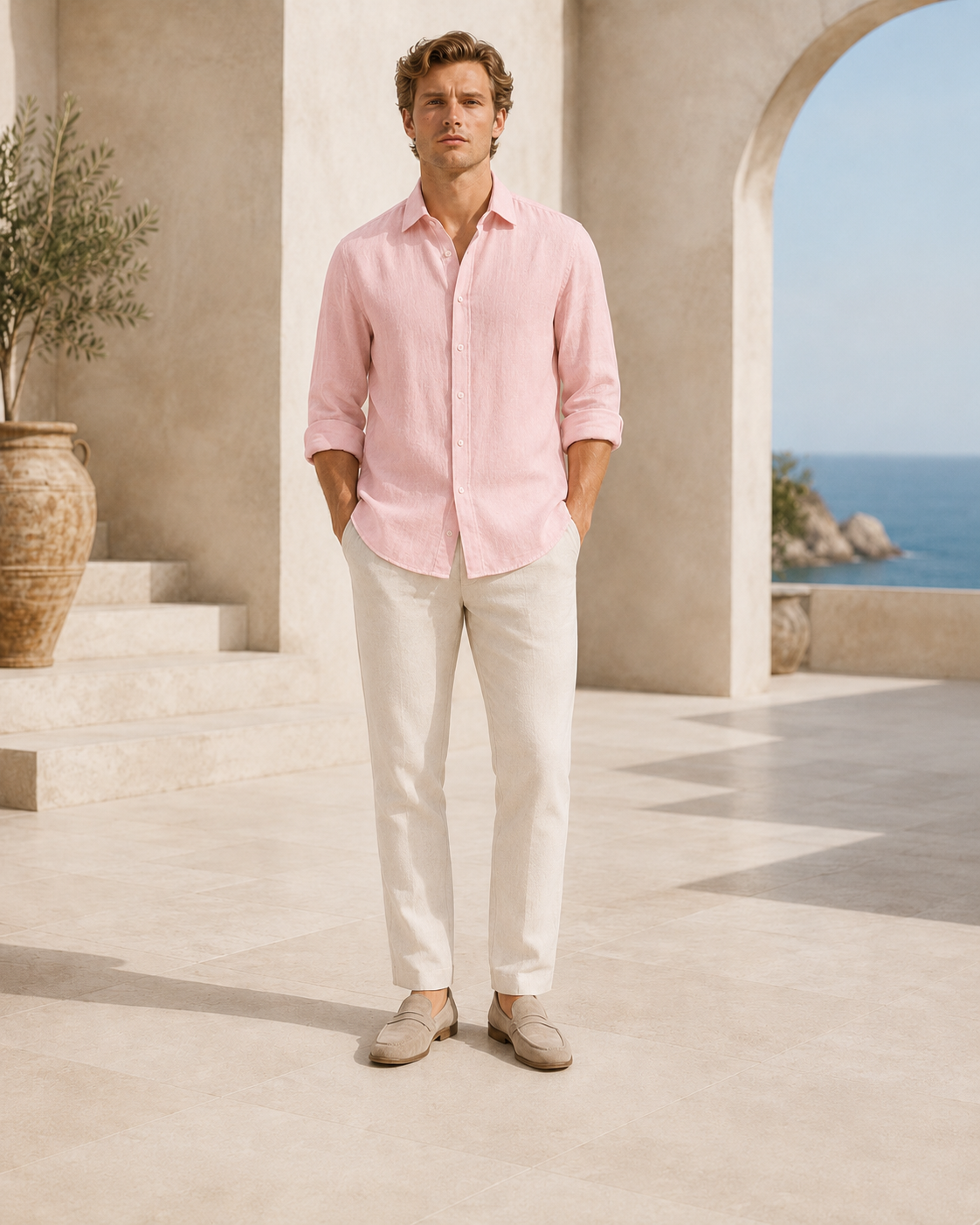 Men’s Cotton Blend Resort Shirt – 70% Cotton / 30% Polyester