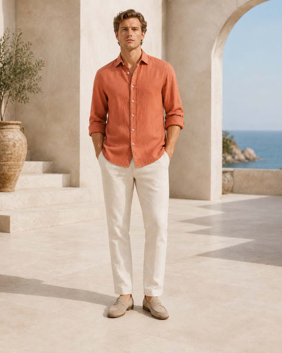 Men’s Cotton Blend Resort Shirt – 70% Cotton / 30% Polyester