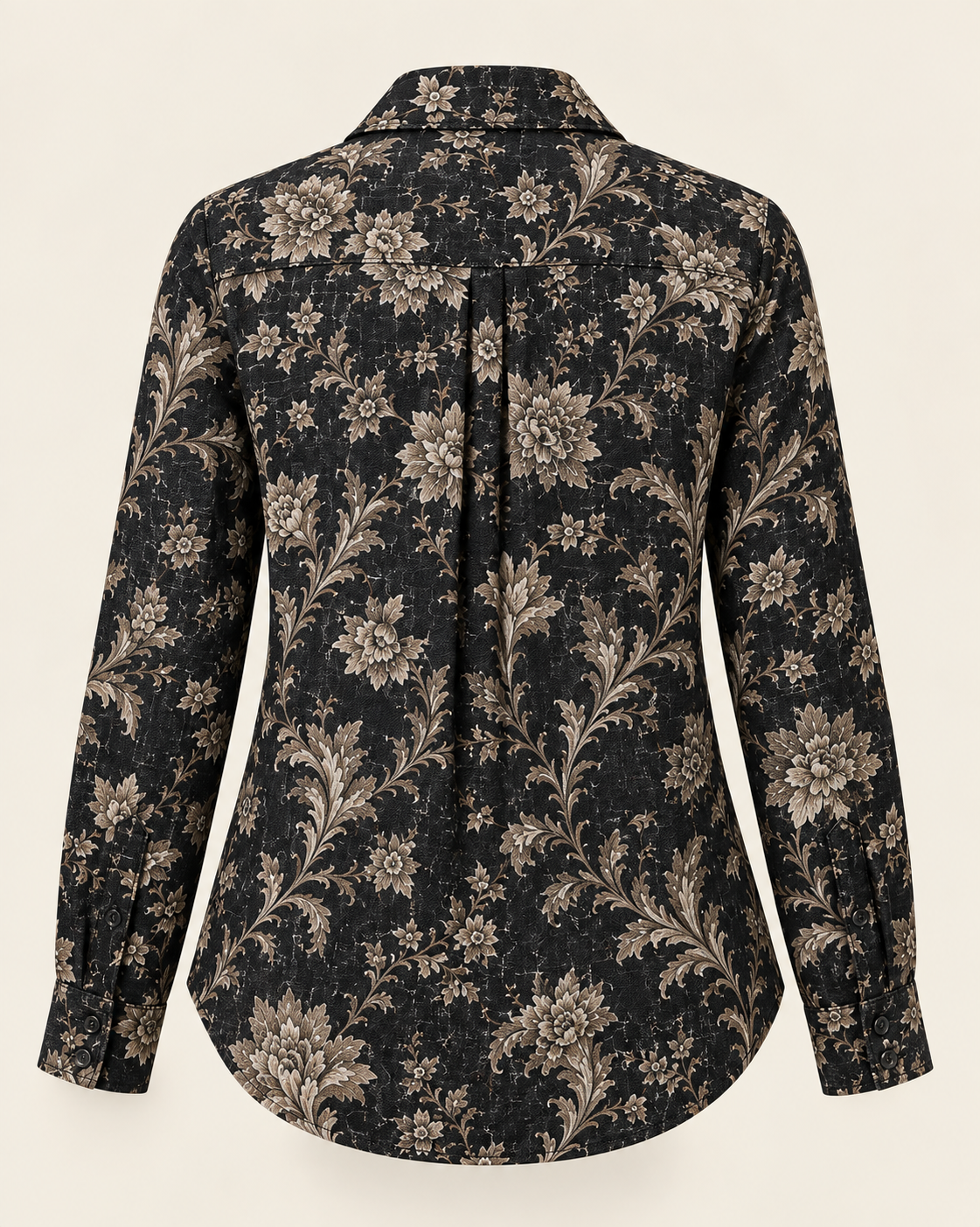 AD°SA 40 Lea Pure Linen Floral Shirt — Black & Beige