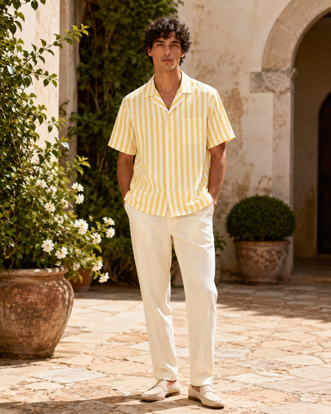 Mediterranean Stripe Resort Shirt