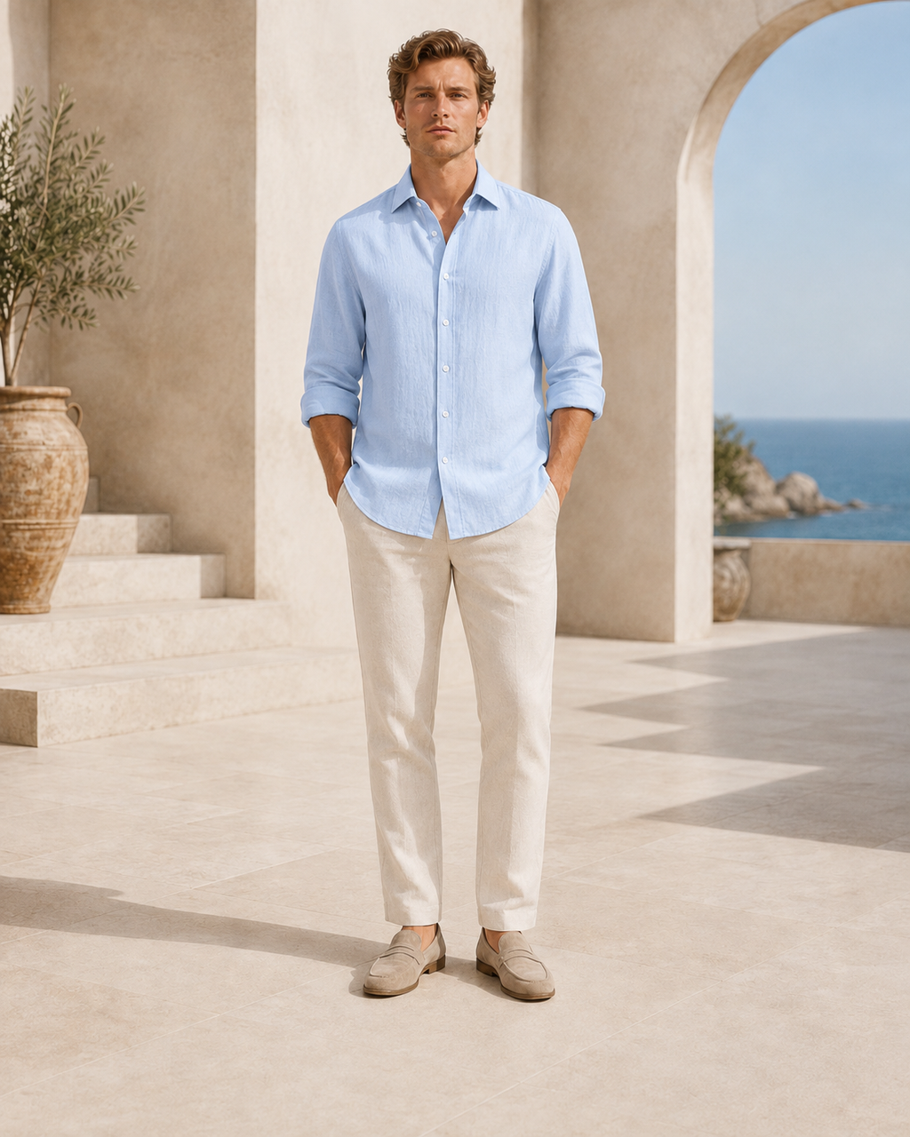 Men’s Cotton Blend Resort Shirt – 70% Cotton / 30% Polyester